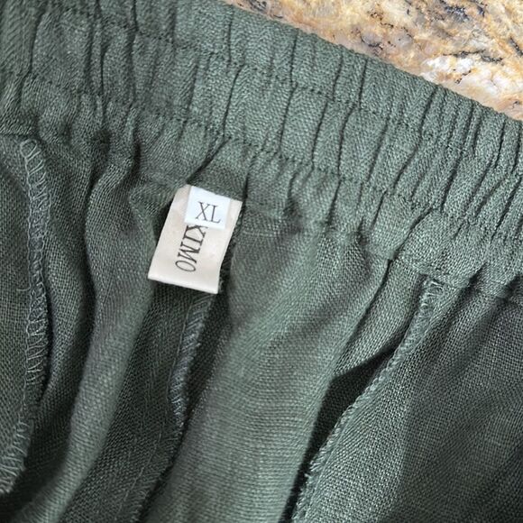 IXIMO Tapered Pants Linen Drawstring Back Elastic Waist Pants Size XL - Picture 6 of 11